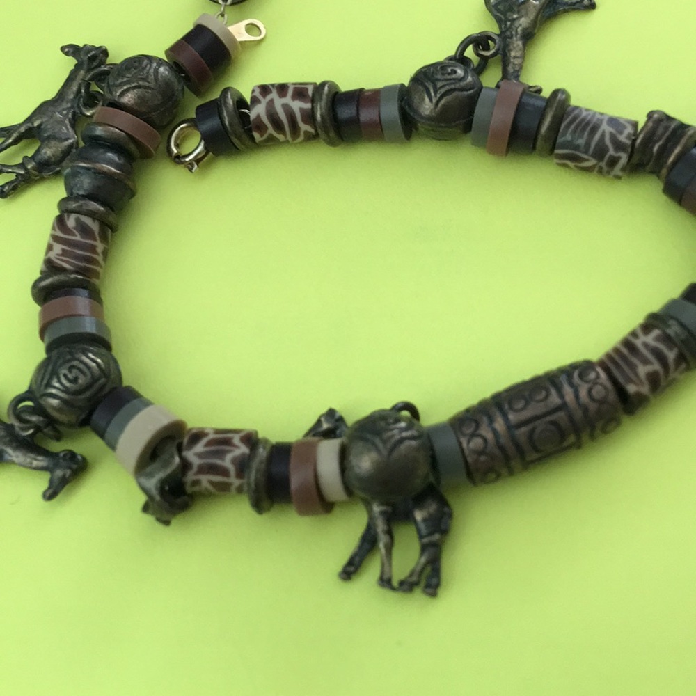 Vintage Safari giraffe charm bracelet